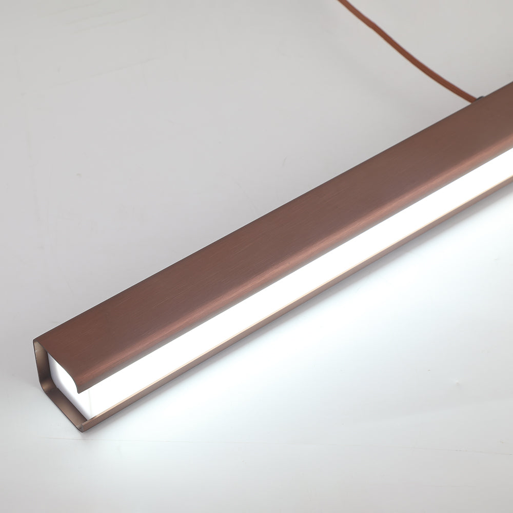 Sleek Overhead LED Bar Light Metal Frame Acrylic Diffuser Adjustable Height Dining Room Kitchen Island