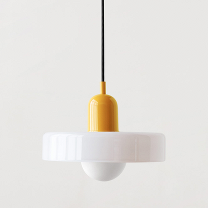 Handcrafted Art Glass Dome Pendant Light, Adjustable Modern Hanging Fixture for Dining Room Kitchen Island Living Room