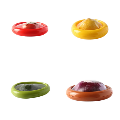 Silicone Produce Storage Containers with Airtight Lids - Keep Fruits & Vegetables Fresh Longer - Dishwasher Safe Fridge Organizers for