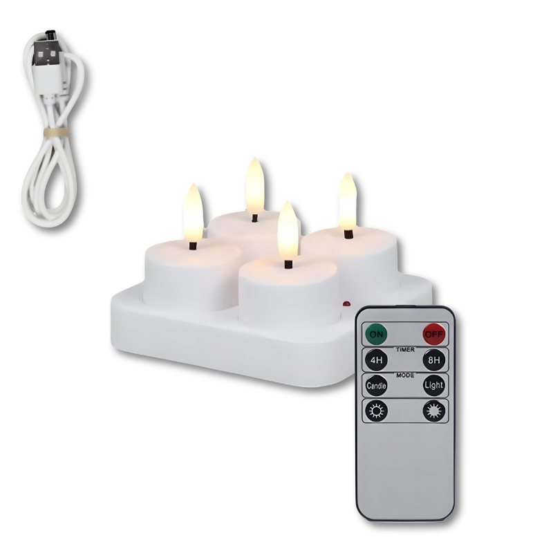 Rechargeable Flameless LED Candles with Remote Control & Timer for Home Decor, Dining Table, Wedding, Living Room Ambiance