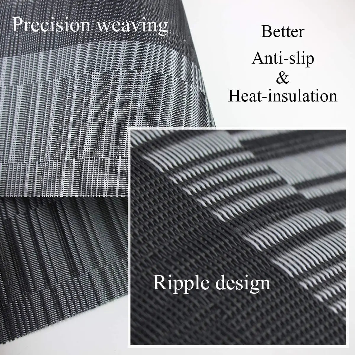 Machine-Washable PVC Placemats Set of 4 Heat-Resistant Non-Slip Table Mats for Dining Kitchen Dinner Parties