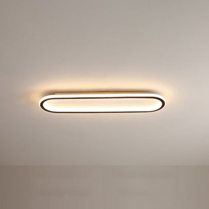 Oval Ceiling Light Fixture with Integrated LED Strip – Modern Flush Mount for Hallway, Bedroom & Living Room