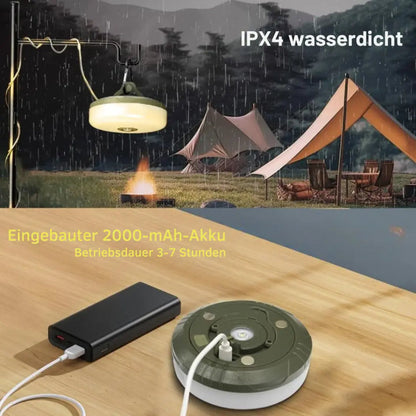 Rechargeable LED Lantern Flashlight with 33-Foot RGB String Lights & Power Bank for Camping Tents Festivals Outdoor Adventures Magnetic Hook