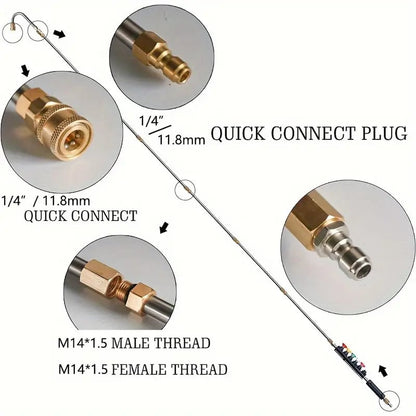 Extendable Pressure Washer Wand Kit 4000 PSI with Angled Nozzle for Gutters Siding Second Story Home Exterior