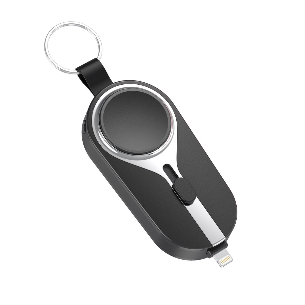 Clip-On Portable Power Bank with Wireless Charging Pad for Smartphones and Smartwatches, Lightweight Keychain Battery Pack with Carabiner At