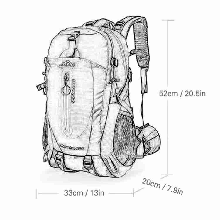 10.5-Gallon Lightweight Trekking Daypack with Padded Shoulder Straps – Waterproof Outdoor Hiking Rucksack for Weekend Adventures &