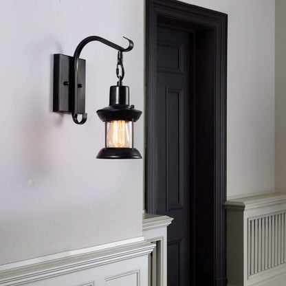 Industrial Metal Wall Sconce E27 Socket for Bedroom Living Room Hallway | Vintage Pipe Fixture Hardwired Indoor Lighting