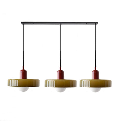 Glass Pendant Lamp 12 Inch Adjustable Height Ceiling Fixture for Bedrooms Nightstands Modern Minimalist Nordic Hanging Light E27 Socket for