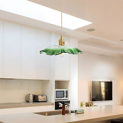 Fluted Glass Hanging Light 11-Inch Shade Burgundy Adjustable Drop Cord E27 Socket for Kitchen Island Dining Area Hallway Above Table Counter