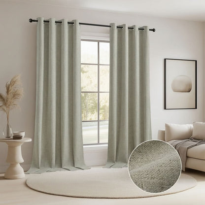BURLAPLIVA – Blackout Textured Curtains for Elegant Living Rooms