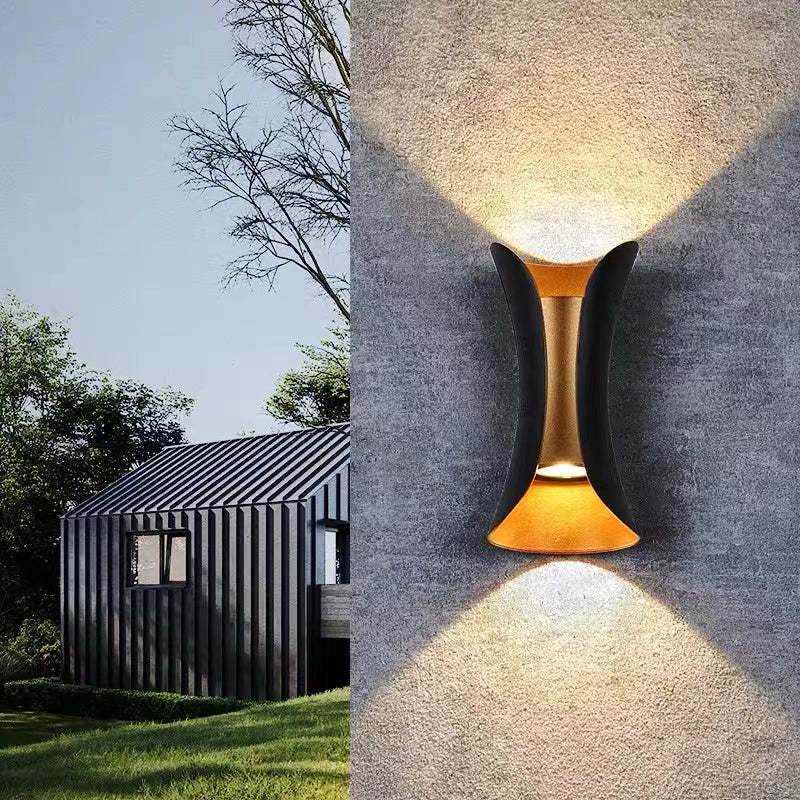 Architectural LED Sconce Fixture Up Down Light Metal Weatherproof Exterior for Entrance Patio Porch Driveway Terrace Modern Minimalist Ambie