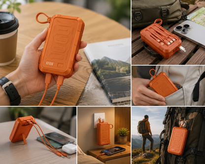Best Power Bank | 10000mAh Solar Portable Charger with Waterproof Design | Best Portable Power Bank for Camping, Hiking, Travel & Emergency Backup