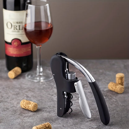 Lever-Action Wine Opener – Professional Corkscrew for Easy Bottle Opening at Home or in Restaurants