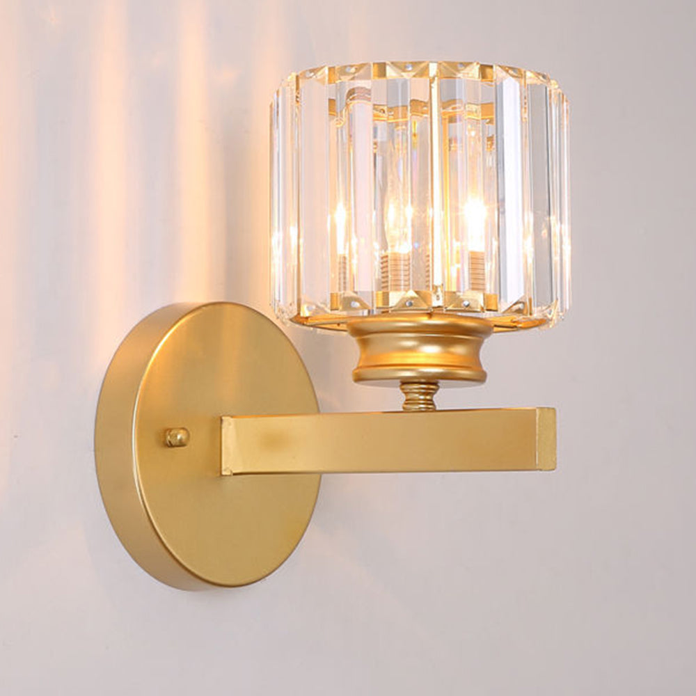 Metal & Glass Sconce Light 9.4 inches Black Textured Shade for Bedroom Hallway Living Room Ambient Lighting Fixture Modern Home Décor