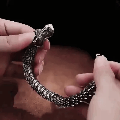 Bracelet Dragon Design Silver Comfortable Fit