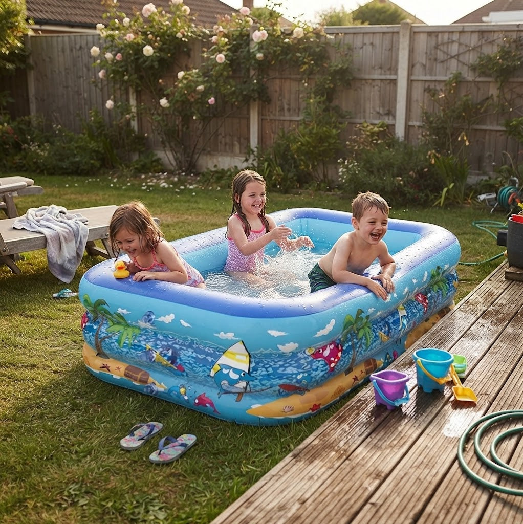Ortekor Inflatable Pool | Children's Paddling Pool with Cartoon Design | Durable PVC for Endless Summer Fun