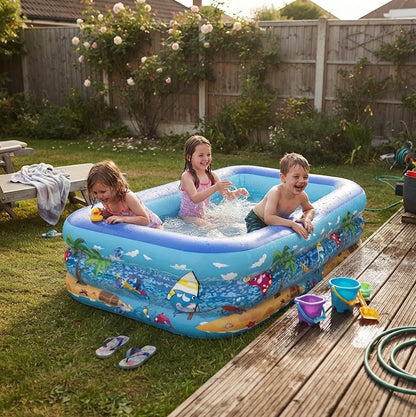 Ortekor Inflatable Pool | Children's Paddling Pool with Cartoon Design | Durable PVC for Endless Summer Fun