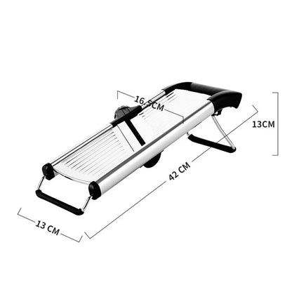 Adjustable Vegetable Slicer with 6 Thickness Settings & Safety Guard for Potatoes, Cucumbers, Carrots