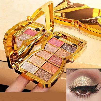 10-Color Glitter Eyeshadow Palette Shimmer Mineral Makeup for Parties Weddings Everyday Looks Highly Pigmented Long-Lasting Eye Shadow