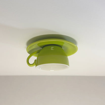 Flush Mount Cup-Shaped Ceramic LED Fixture for Bedrooms, Kids' Rooms & Living Spaces – Decorative G4 Overhead Lighting