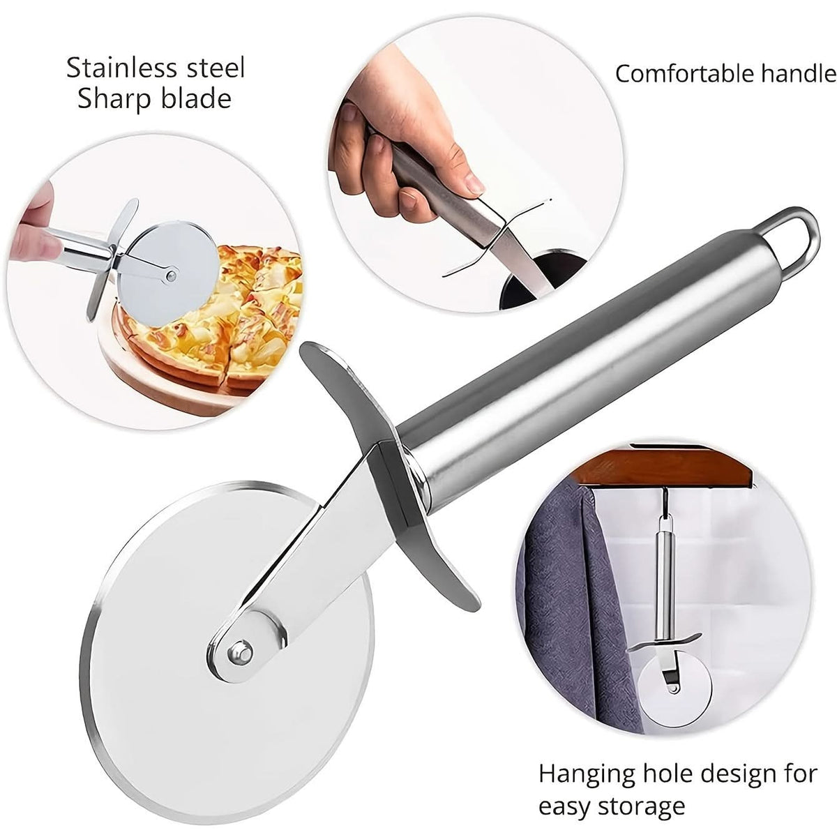 ROLLCUTA – Stainless Steel Pizza Cutter Wheel Tool