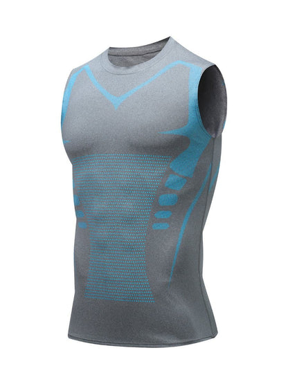 Slimming Undershirt for Men – Sleeveless Body Shaper Tank with Chest Support – Breathable Neoprene Compression Wear for Gym, Office & Daily Use – Invi