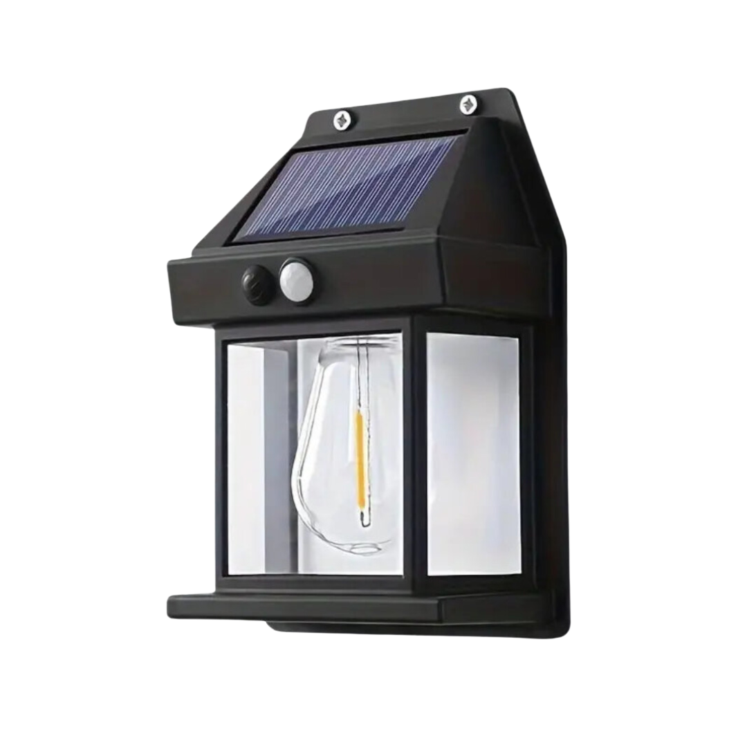 Solar Motion Sensor Security Light 3W LED Warm White for Outdoor Entrance Patio Garden Driveway Wireless Wall Lamp 26 ft Detection