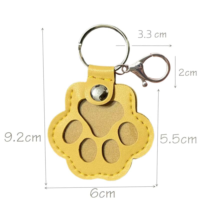 Pet Memorial Keychain with Hidden Keepsake Chamber – Leather Paw Print Charm for Dog & Cat Lovers