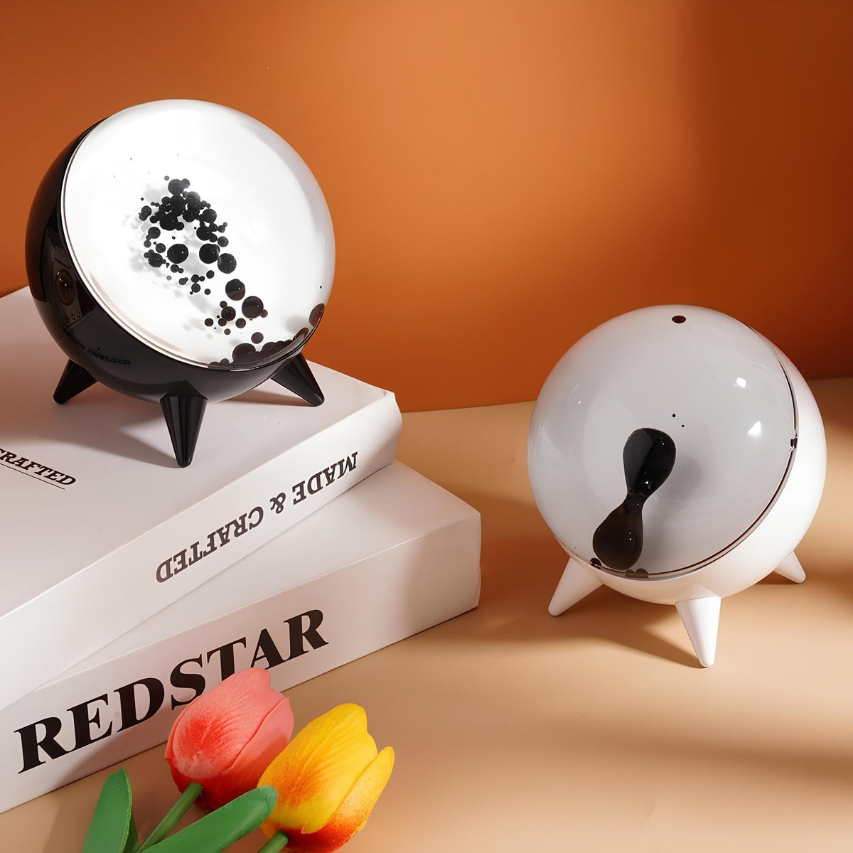 Magnetic Liquid Audio Visualizer Bluetooth Speaker with Interactive Ferrofluid Motion Glass Display for Desk Home Office Gaming Room Ambient