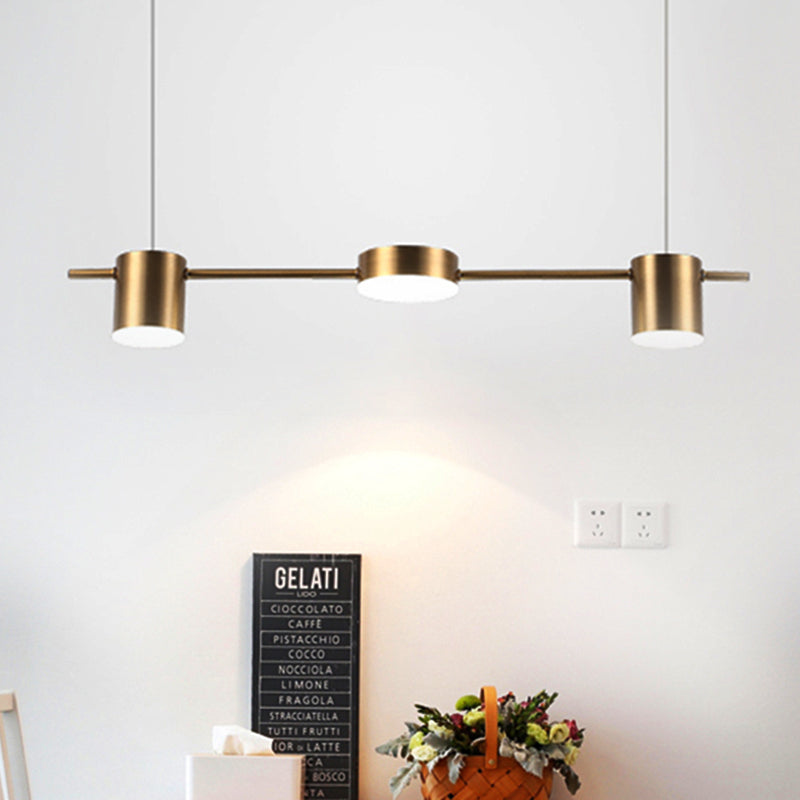 Linear Multi-Light Ceiling Fixture with Adjustable Drop – Aluminum Spotlight Bar in Matte & Metallic Two-Tone – LED Task Lighting for Island