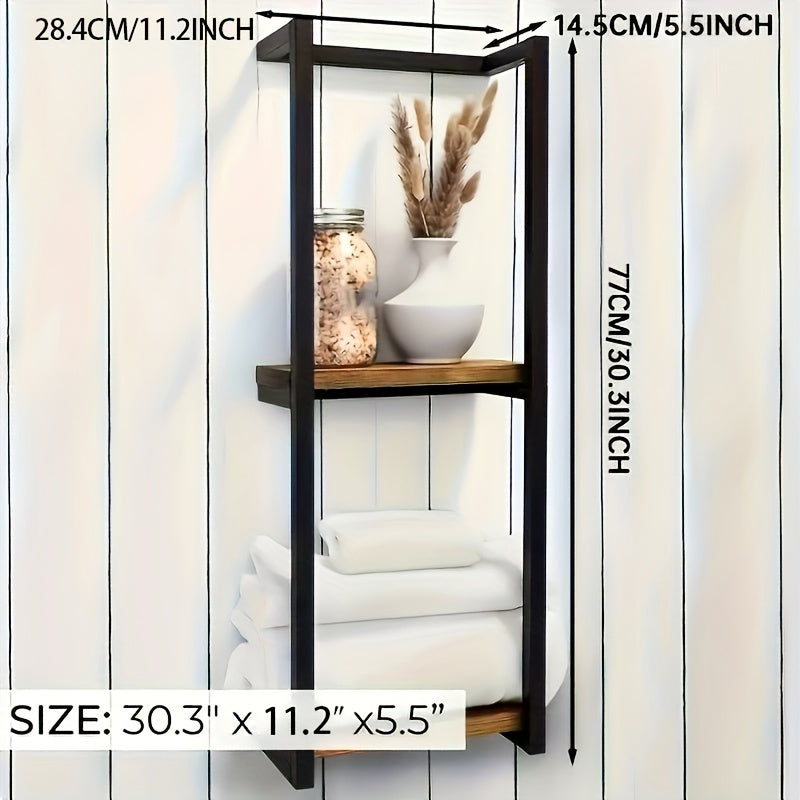 Wall-Mounted Towel Rack with Dual Tiers for Bathroom Organization | Space-Saving Stainless Steel Holder for Bath & Hand Towels