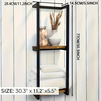 Wall-Mounted Towel Rack with Dual Tiers for Bathroom Organization | Space-Saving Stainless Steel Holder for Bath & Hand Towels