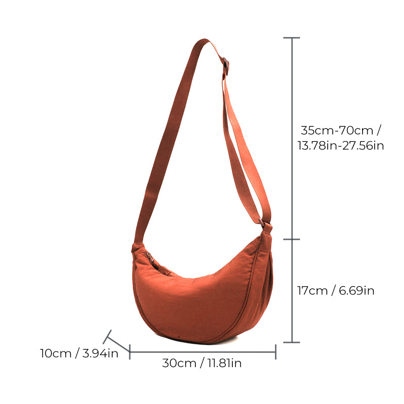 Curved Shoulder Bag for Women – Soft PU Leather Crossbody Purse with Adjustable Strap for Everyday Wear & Travel