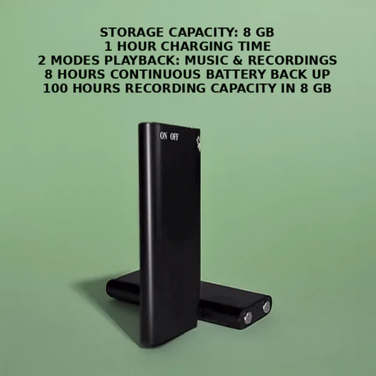 Portable Sound-Activated Audio Recording Device with 32GB Storage for Lectures, Meetings, and Interviews