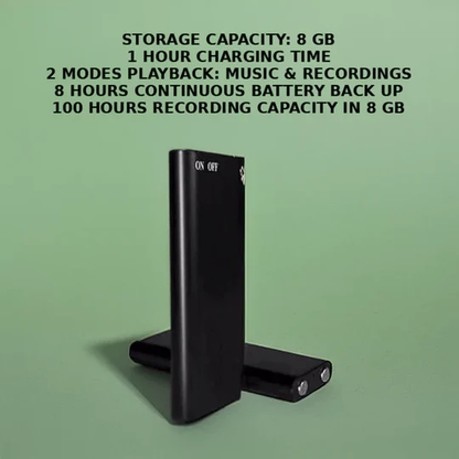 Portable Sound-Activated Audio Recording Device with 32GB Storage for Lectures, Meetings, and Interviews