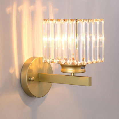 Metal & Glass Sconce Light 9.4 inches Black Textured Shade for Bedroom Hallway Living Room Ambient Lighting Fixture Modern Home Décor