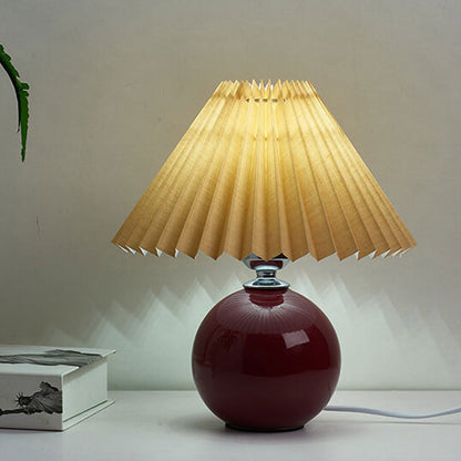 Ceramic Table Lamp with Fabric Shade – Modern Accent Lighting for Bedroom, Living Room & Home Office