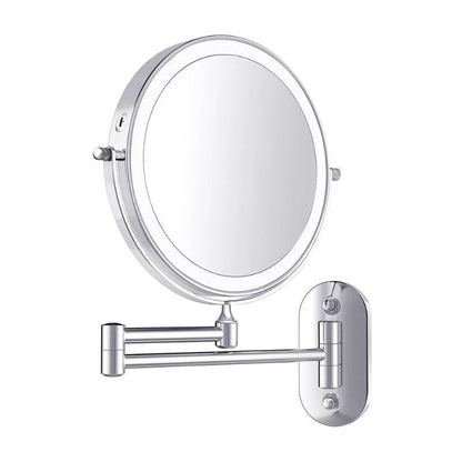 Rechargeable LED Lighted Makeup Mirror with Magnification for Vanity & Bathroom | Dimmable Cordless Design | Chrome Finish Cosmetic Mirror