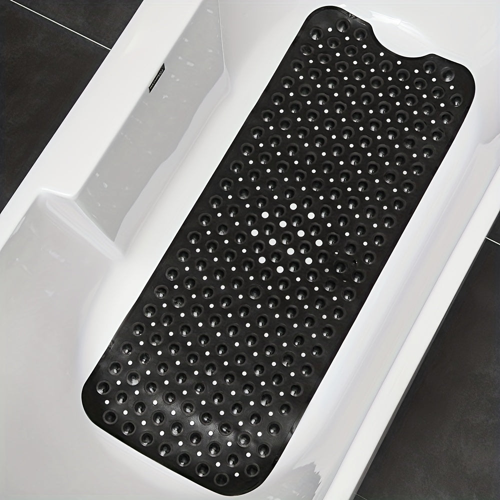 XL Non-Slip Shower and Tub Mat with Suction Cups – Drain Holes, Machine Washable, 40 x 16 in Bath Safety
