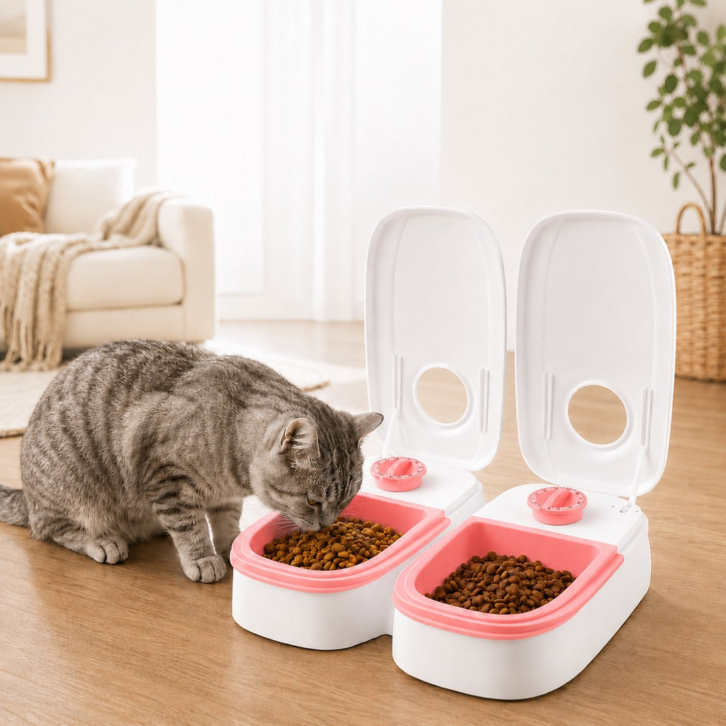 Ortekor 48-Hour Timed Pet Feeder for Cats & Small Dogs - Scheduled Meals for Workdays, Short Trips & Busy Pet Parents