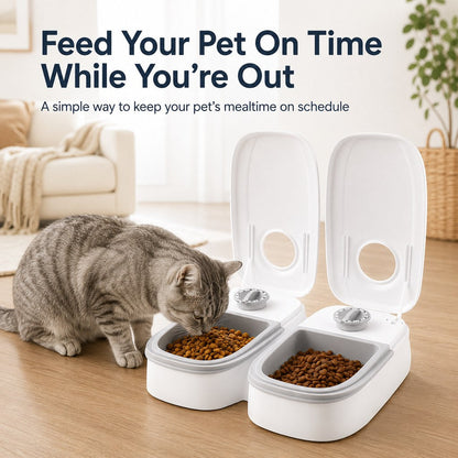 Ortekor 48-Hour Timed Pet Feeder for Cats & Small Dogs - Scheduled Meals for Workdays, Short Trips & Busy Pet Parents