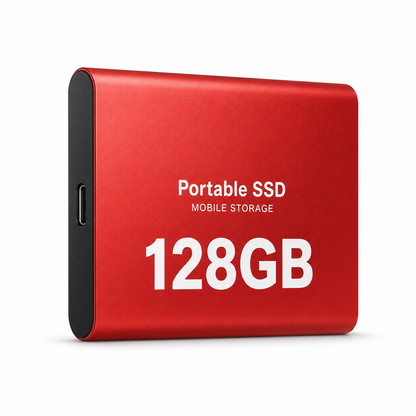 128GB Portable Solid State Drive | Aluminum External SSD for Laptop, Desktop & Mobile | USB-C & USB 3.1 Compatible | High-Speed Data