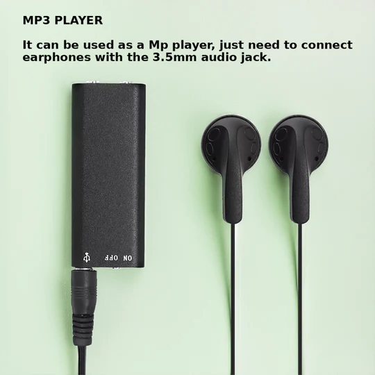Portable Sound-Activated Audio Recording Device with 32GB Storage for Lectures, Meetings, and Interviews