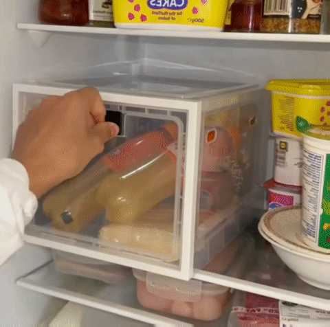 Lockable Food Storage Container with Combination Lock, Plastic Storage Bin, Clear Storage Container for Refrigerator