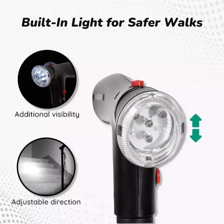 All-Terrain LED Walking Stick with Safety Features
