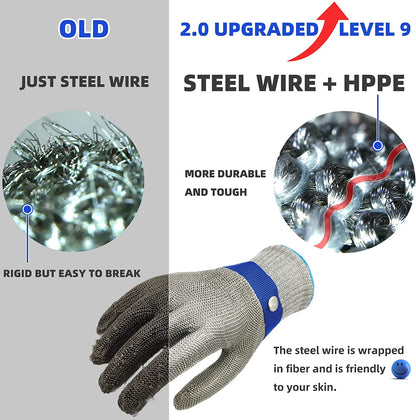 Cut-Resistant Stainless Steel Mesh Safety Glove for Kitchen, Oyster Shucking, Fishing & Food Prep