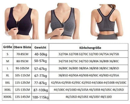 Sports Bra Front-Zip Seamless High Support