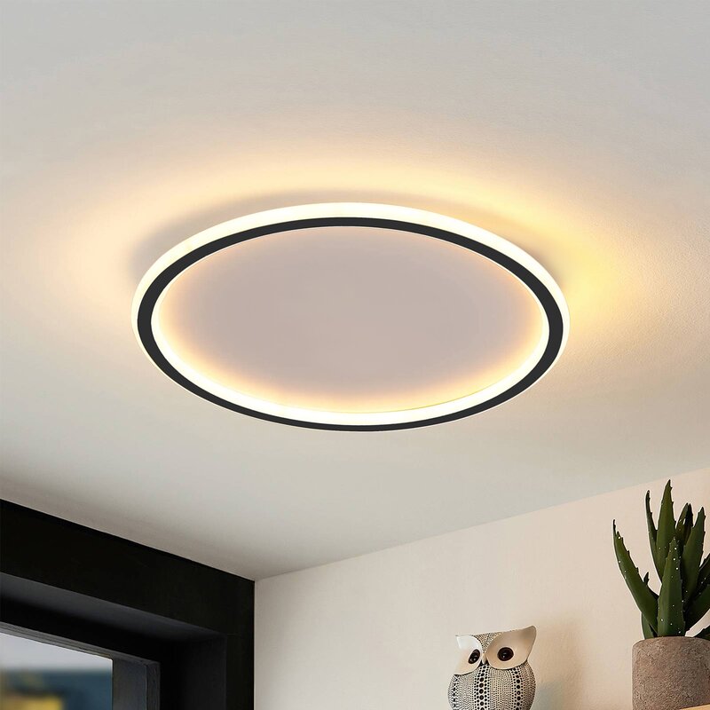 Round LED Ceiling Light Fixture – Modern Flush Mount – Integrated SMD Lighting for Bedroom & Living Room – Metal & Acrylic – Dimmable
