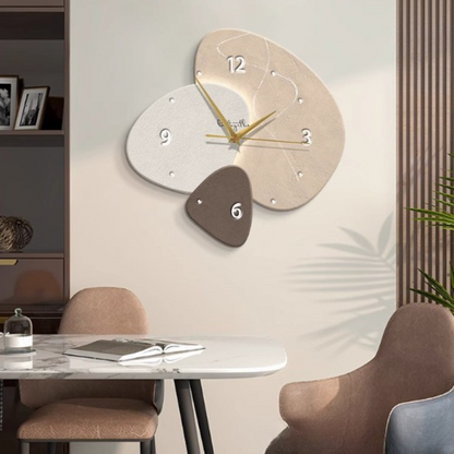 Quiet Movement 16-Inch Round Timepiece Beige Minimalist Design for Bedroom Living Room Home Office Decor Modern Japandi Style