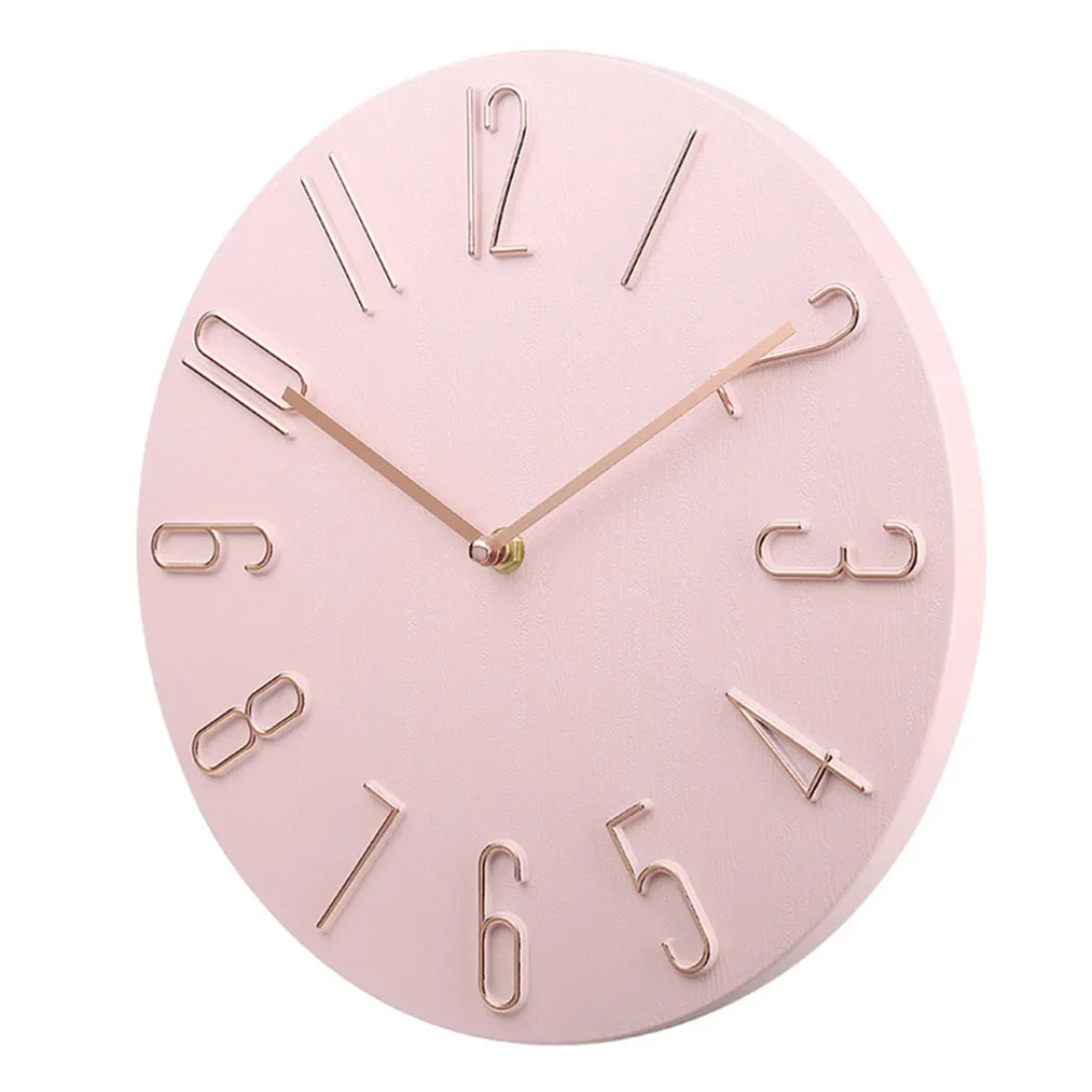 12-Inch Modern Minimalist Wall Clock Silent Quartz Movement ABS Frame Contemporary Round Timepiece for Living Room Bedroom Office Kitchen